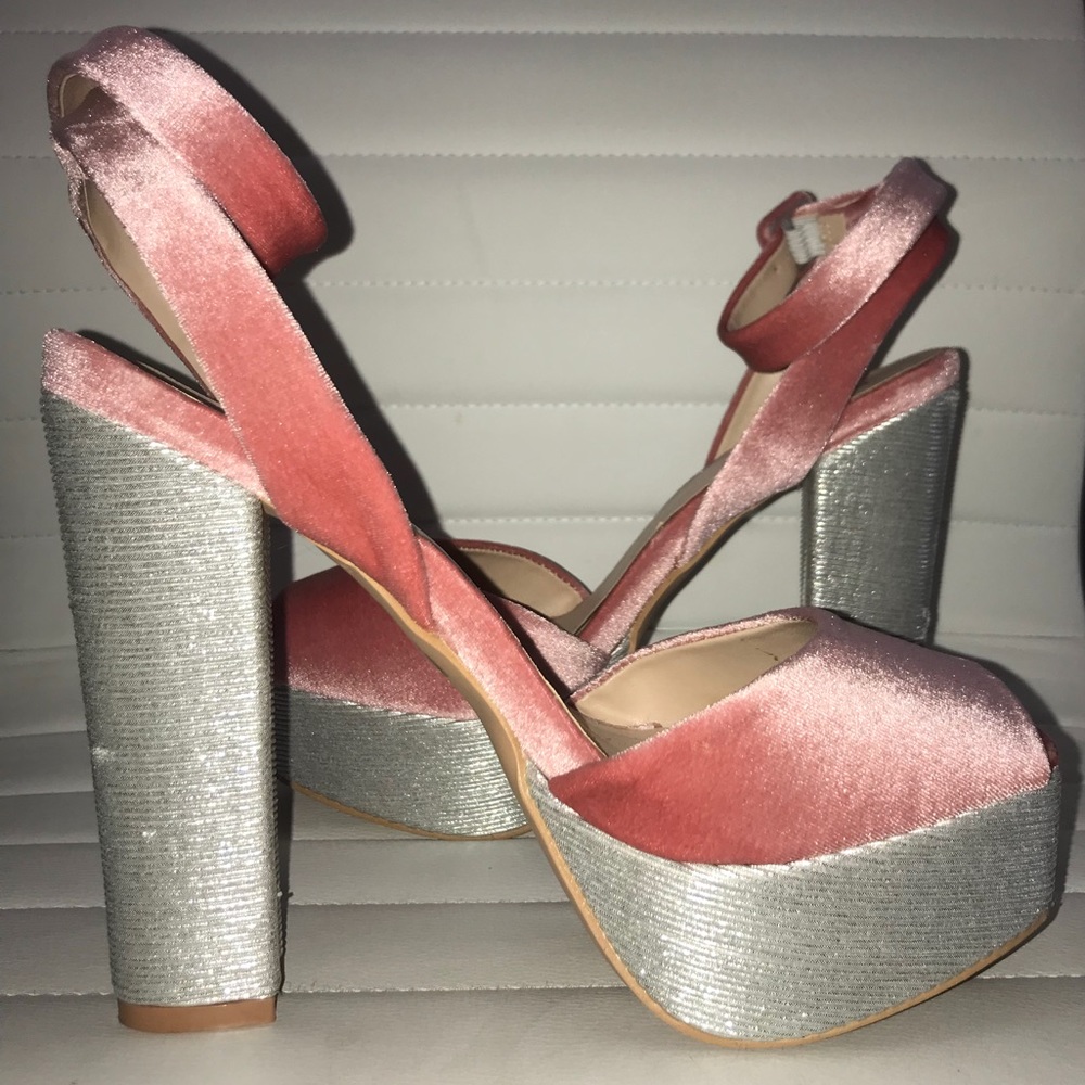 Dianne Pink Velvet Platform heels